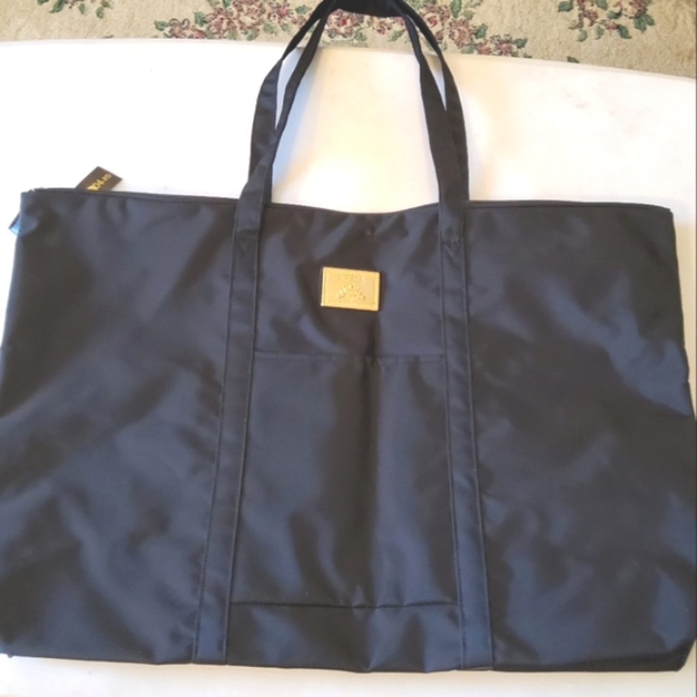 Tote Bag NEW With Tags Black And Gold Overnighter